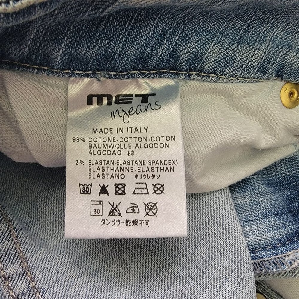 MET In Jeans Skinny Light Blue Jeans Sz 27 - Made In Italy - Picture 7 of 7